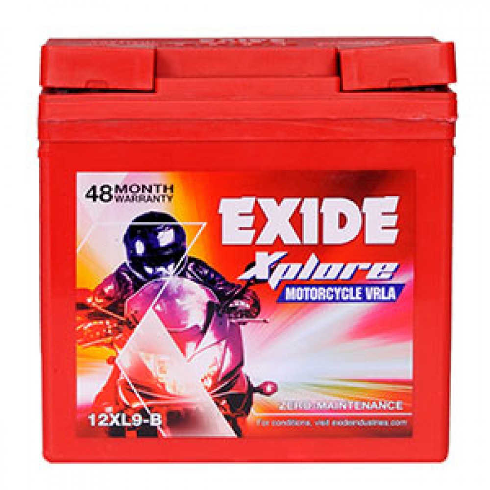 Exide Xplore 12XL9-B 9AH Zero Maintenance Bike Battery