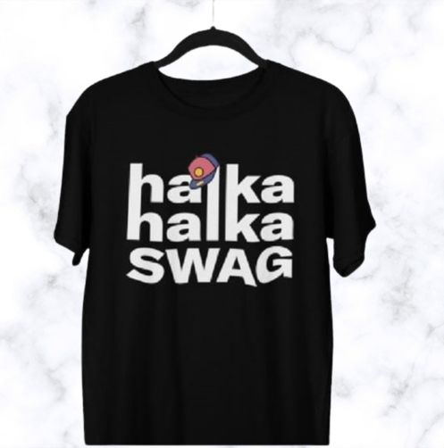 Halka Halka Swag T Shirt for Bikers Black