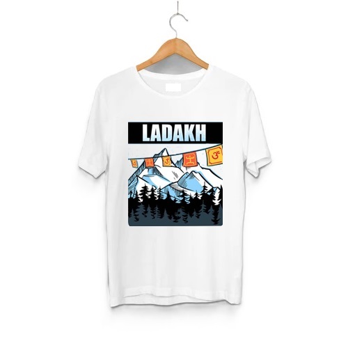 Ladakh Pollycotton T Shirt for Men White (LTS01)