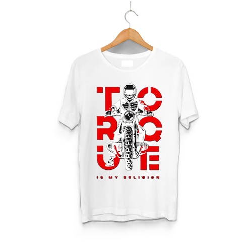 Torque Is My Religion Pollycotton T Shirt for Men White (TORQUE1)
