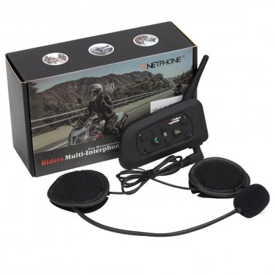 Vnetphone V6 Waterproof Full Duplex 2-Way Audio Motorcycle Bluetooth Intercom Headset With Advanced Noise Control (VNET01)