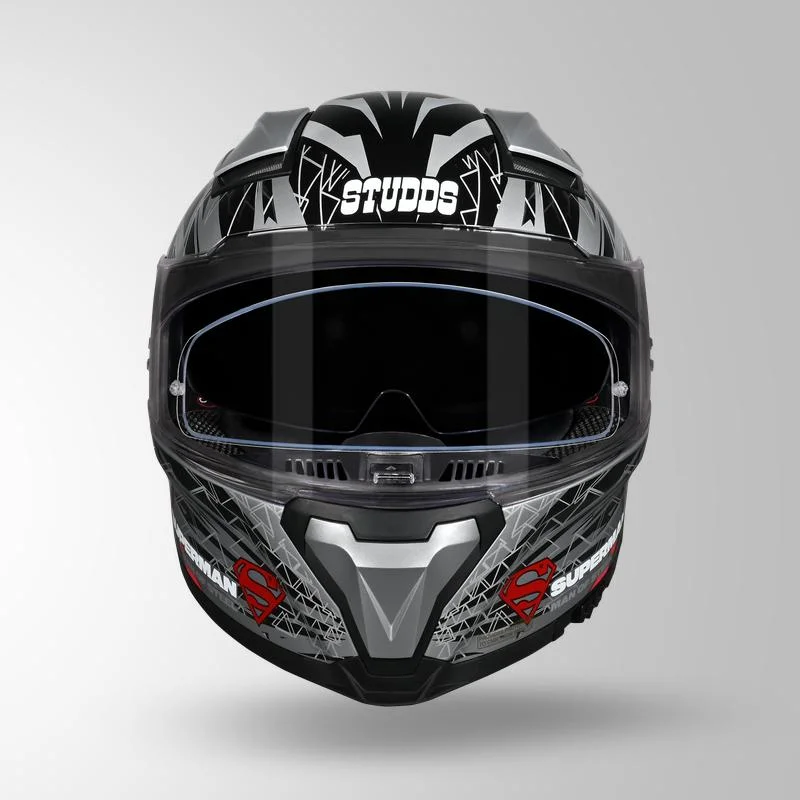 Studds Helios Superman Edition Silver N1 ISO Helmet