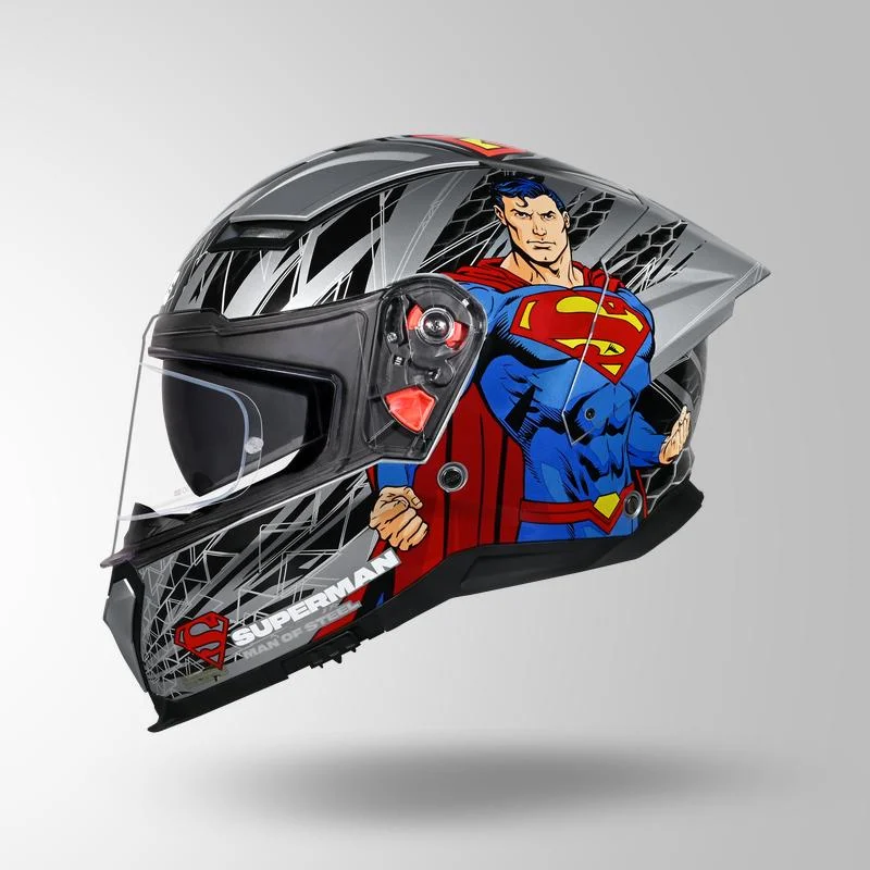 Studds Helios Superman Edition Silver N1 ISO Helmet