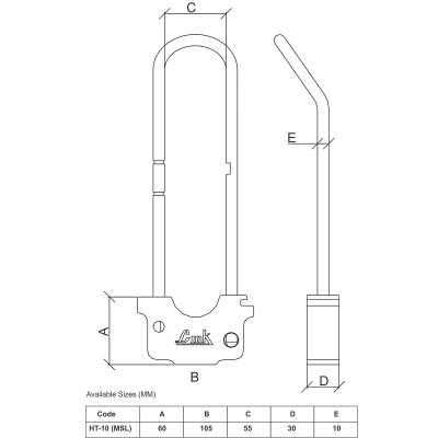 Link HT-10 Wheel Lock 12 Inch