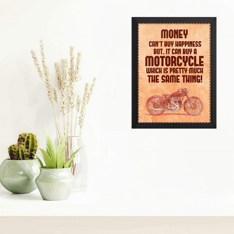 Money Can't Buy Happiness Bike Rider Quote Photo Frame