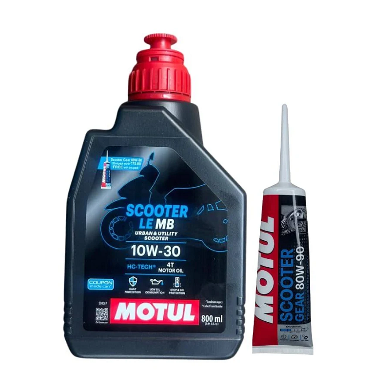 Motul Scooter LE 10W30 (800ml) with Scooter Gear 80W90 (120ml) Combo - SKU: M10W40SEO