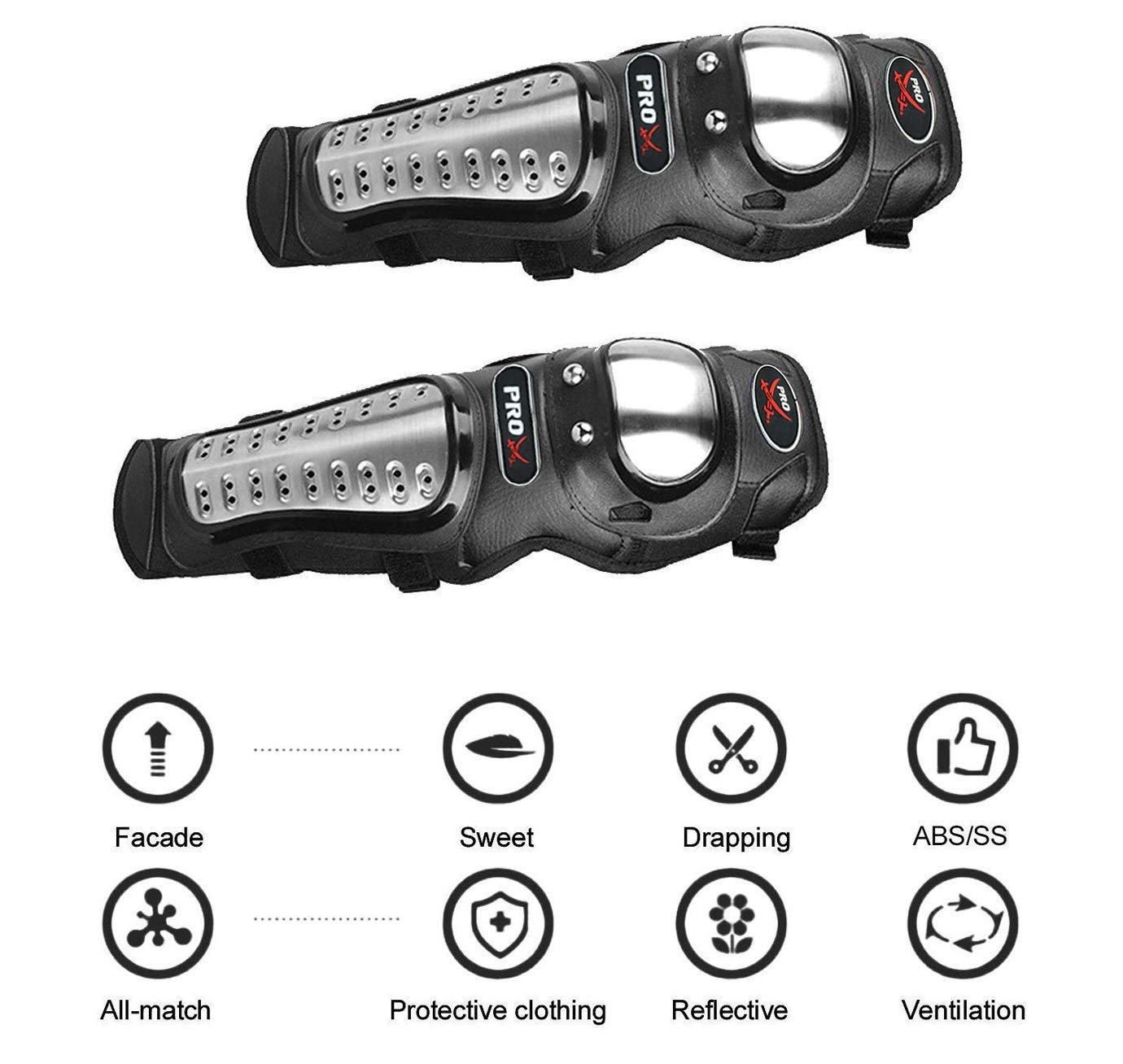 Probiker Pro-X Knee Guard, Elbow Protector for Bikers (Black) (PBPXKAP1)