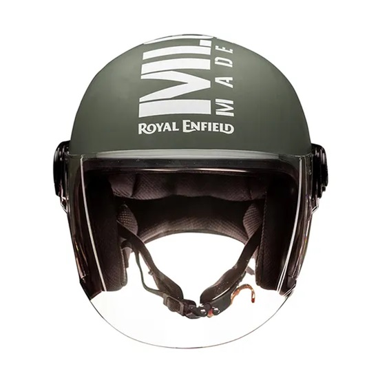 Royal Enfield MLG COPTER Matt Battle Green Open Face Long Visor Helmet