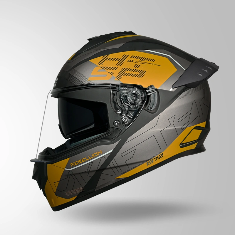Studds Drifter D6 Matt Black Yellow Full Face Helmet