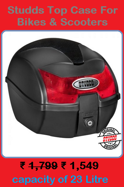 Studds Top Case For Bikes & Scooters Black