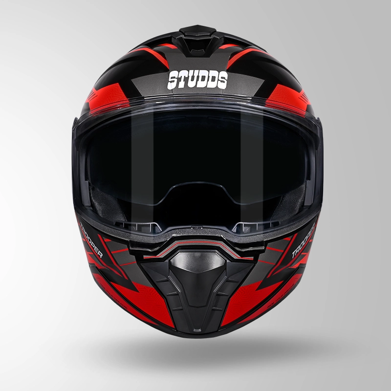 Studds Trooper D4 Black Red Flipup Helmet