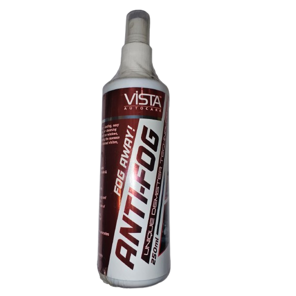 Vista Auto Care Anti-Fog Demister Spray (250ml) – Clear Vision Visor Defogger for Motorcycle Helmets