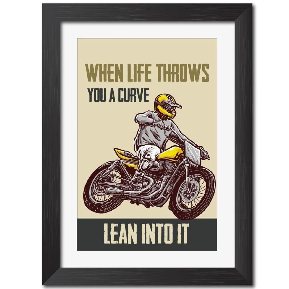 When Life Throws You A Curve Leane Into It Photo Frame 12X9 inch Without Glass